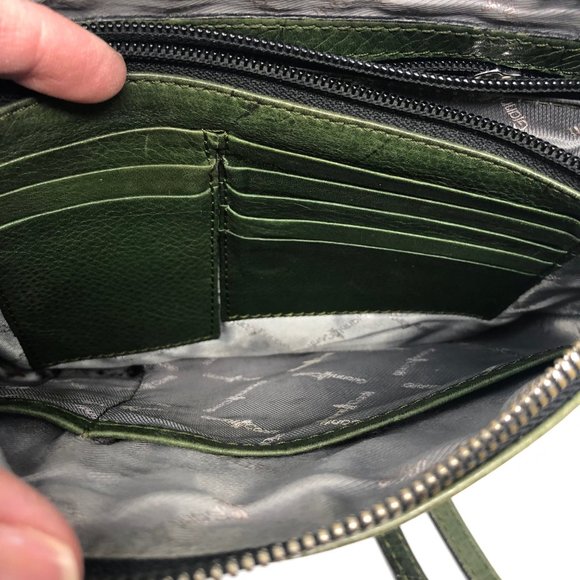 GIANNI CONTI Green Leather Crossbody Handbag - Picture 10 of 13